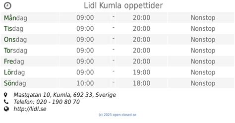 Öppettider till Lidl Karlskoga